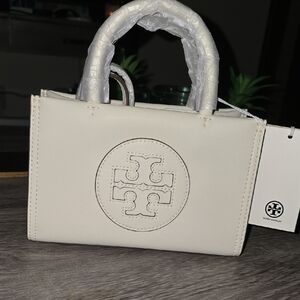 Tory Burch Mini Ella Bio Mini Tote Warm White